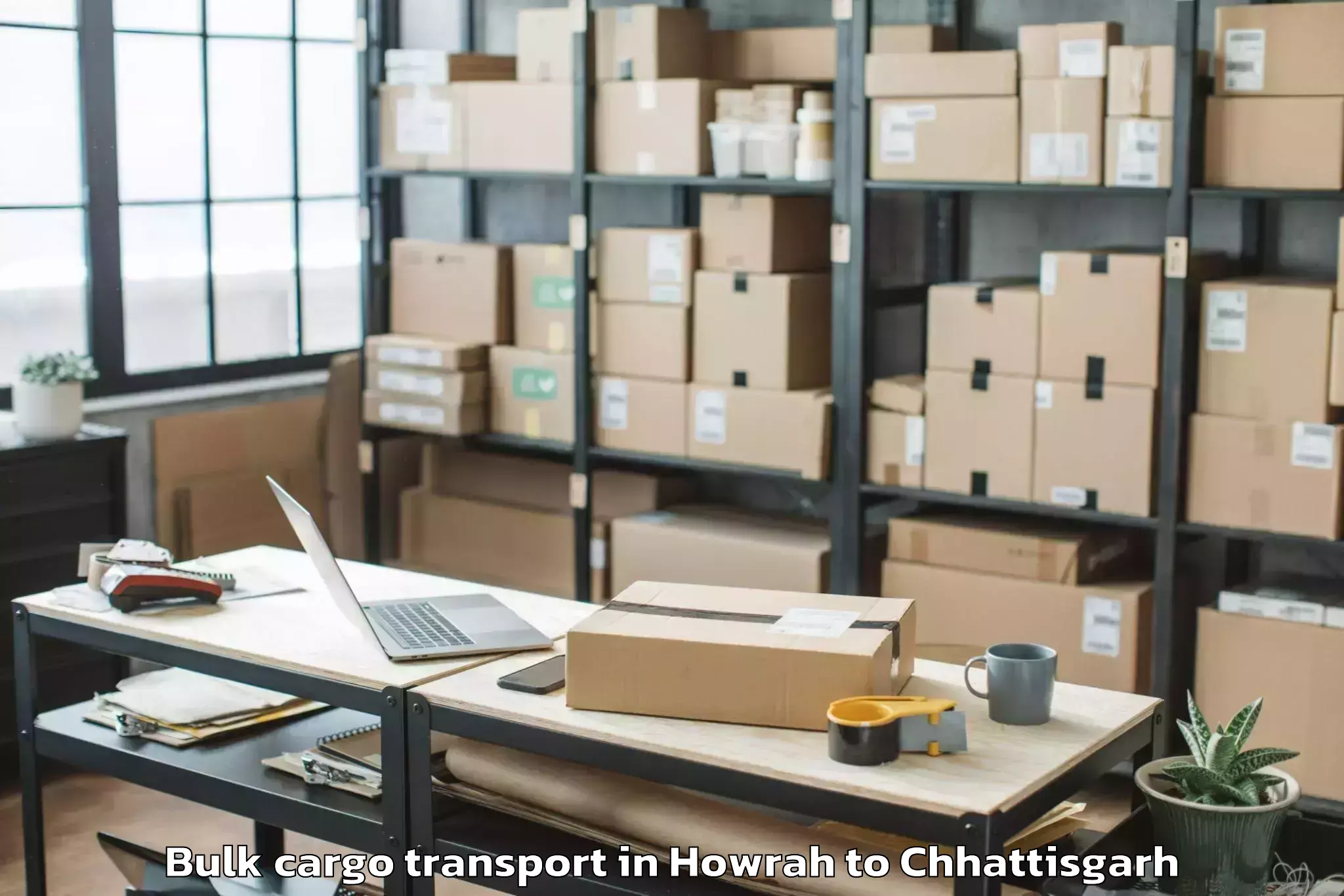 Reliable Howrah to Jashpurnagar Bulk Cargo Transport